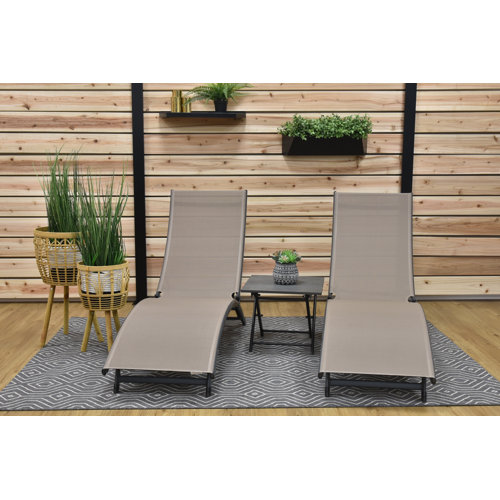 Orren Ellis Bontang Sun Lounger Set with Loungers and Table & Reviews
